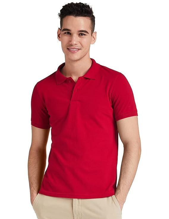 Solid Cotton Rich Polo T Shirt