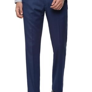 Men Slim Fit Textured Formal Trouser
