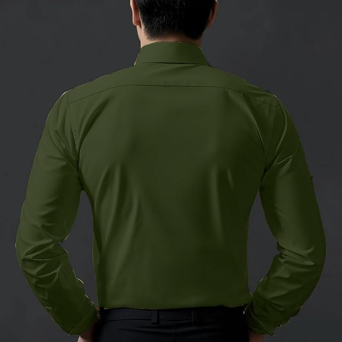 Men's Stylish Solid Satin Casual Shirt for Men Full Sleeves - Image 3